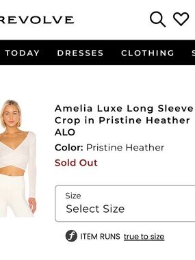 ALO Yoga Amelia Luxe Wrap-Front Long Sleeve Crop Top in Pristine Heather